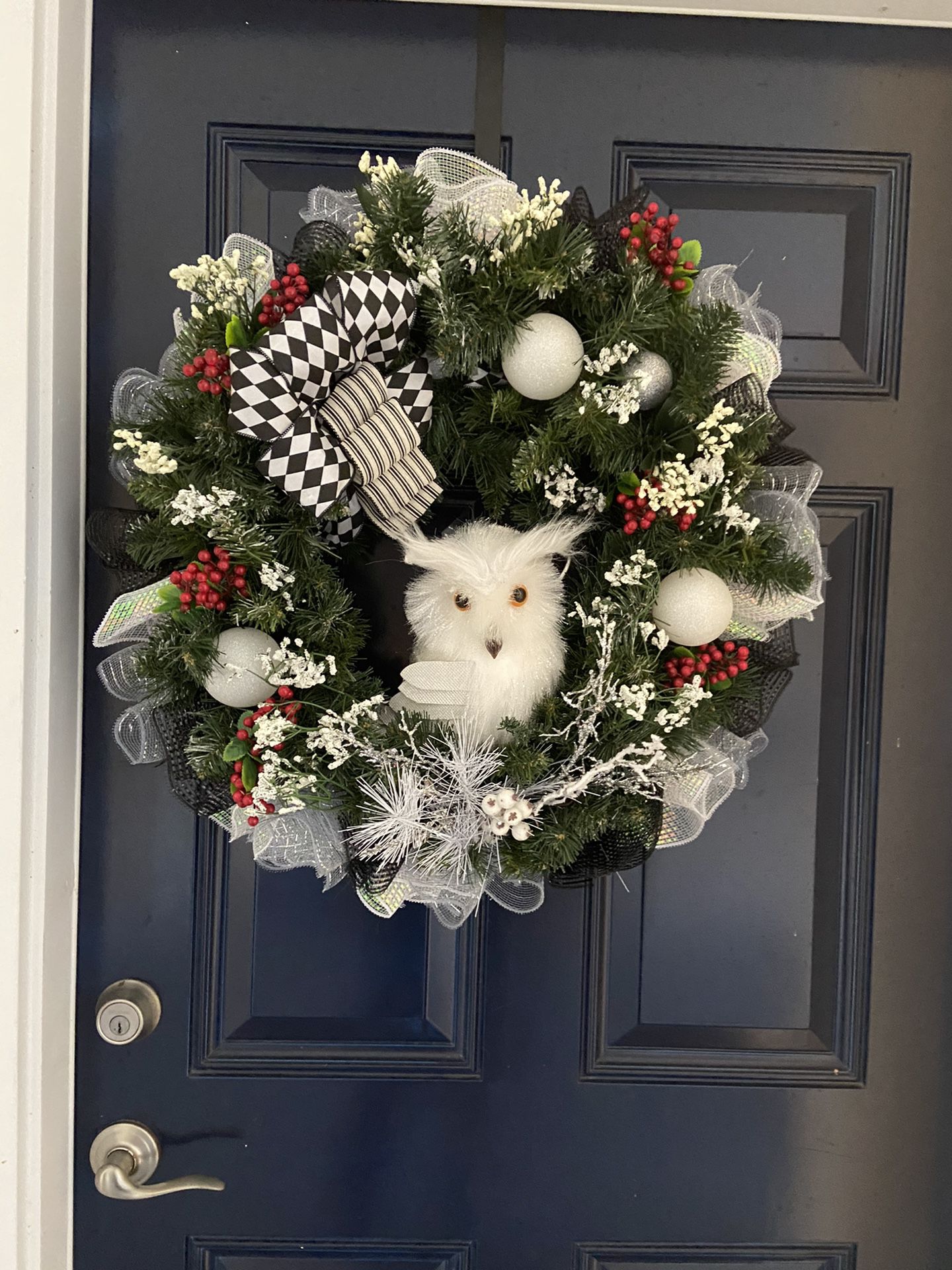Owl wreath for front door