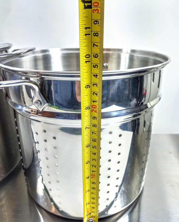 All-Clad 12 Qt Stock Pot With 3 Colander/Steamer Inserts