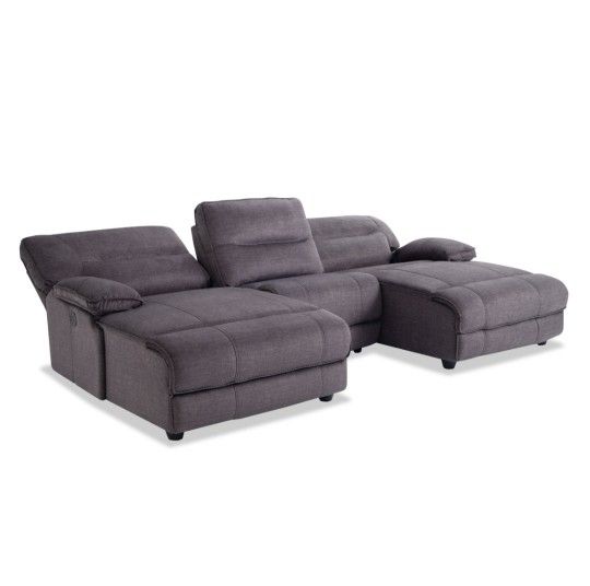 3 Piece Dual Power Reclining Chaise Sectional