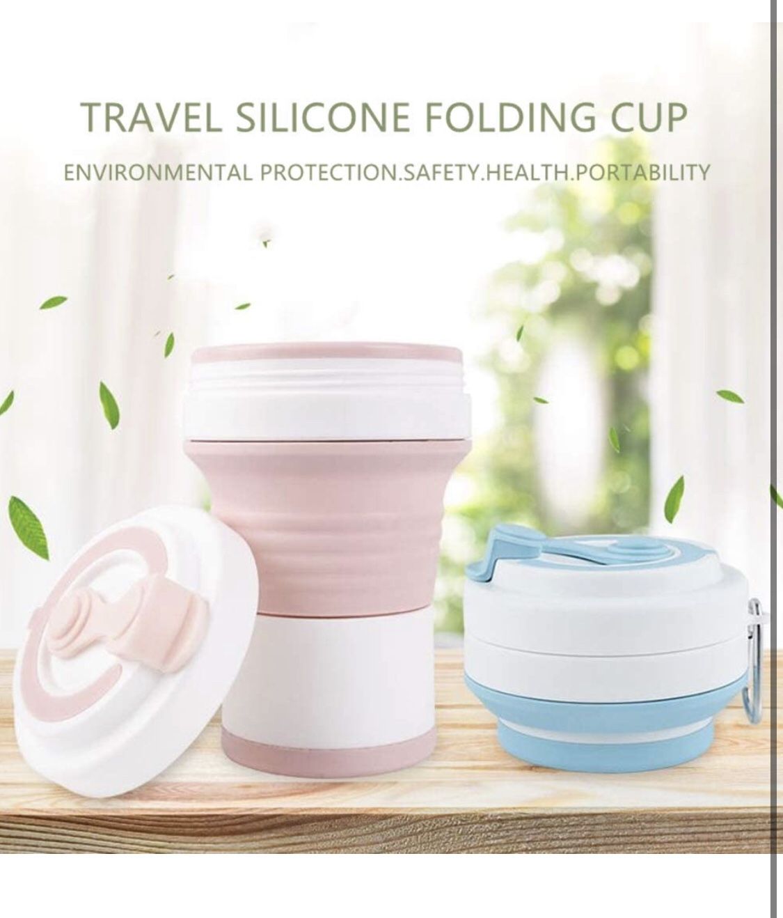 Medium Pink 550ml Creative Coffee Outdoor Sports Travel Portable Silicone collapsible coffee Folding Handy Cup