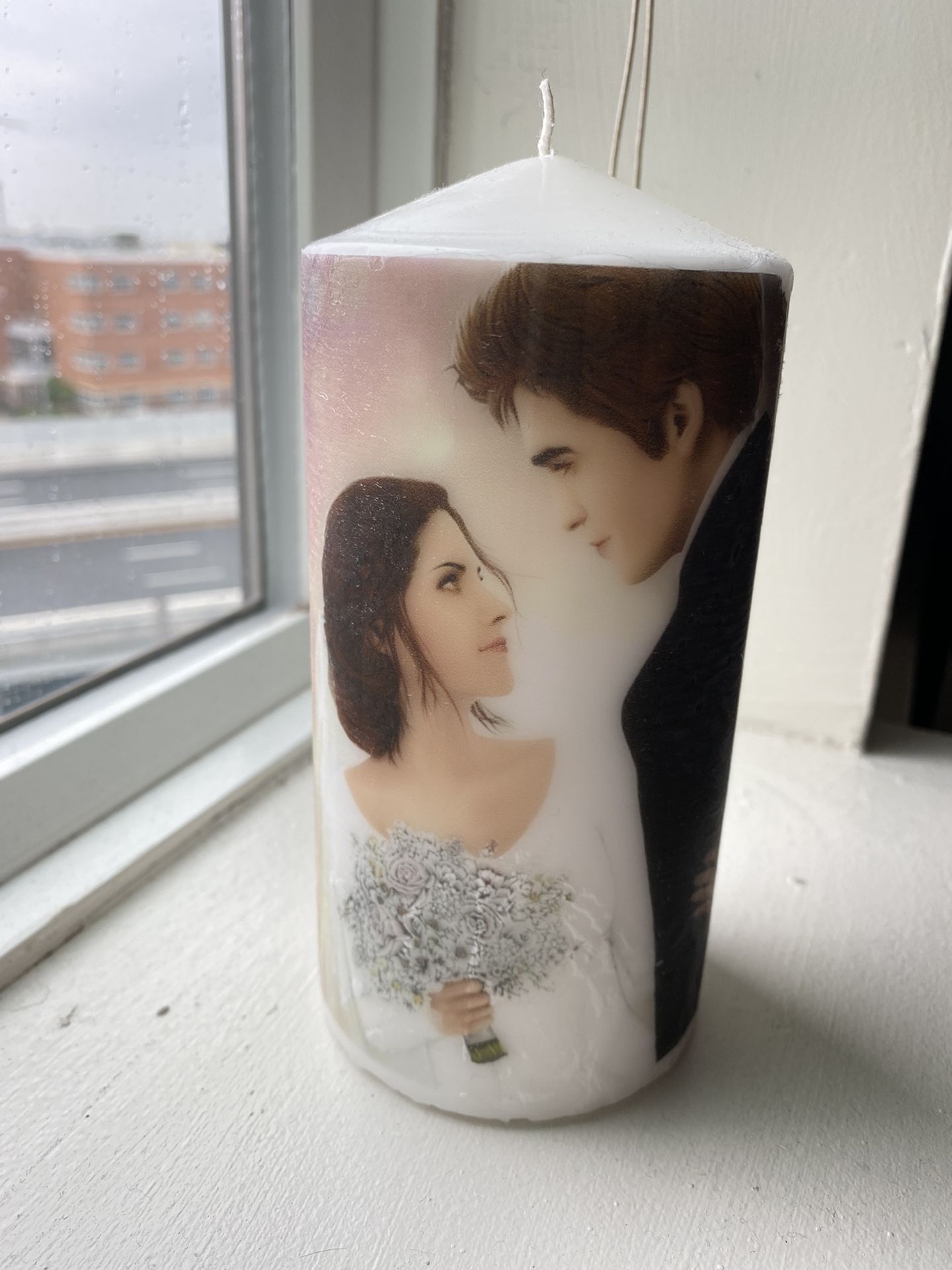 Candle With Picture Of Wedding