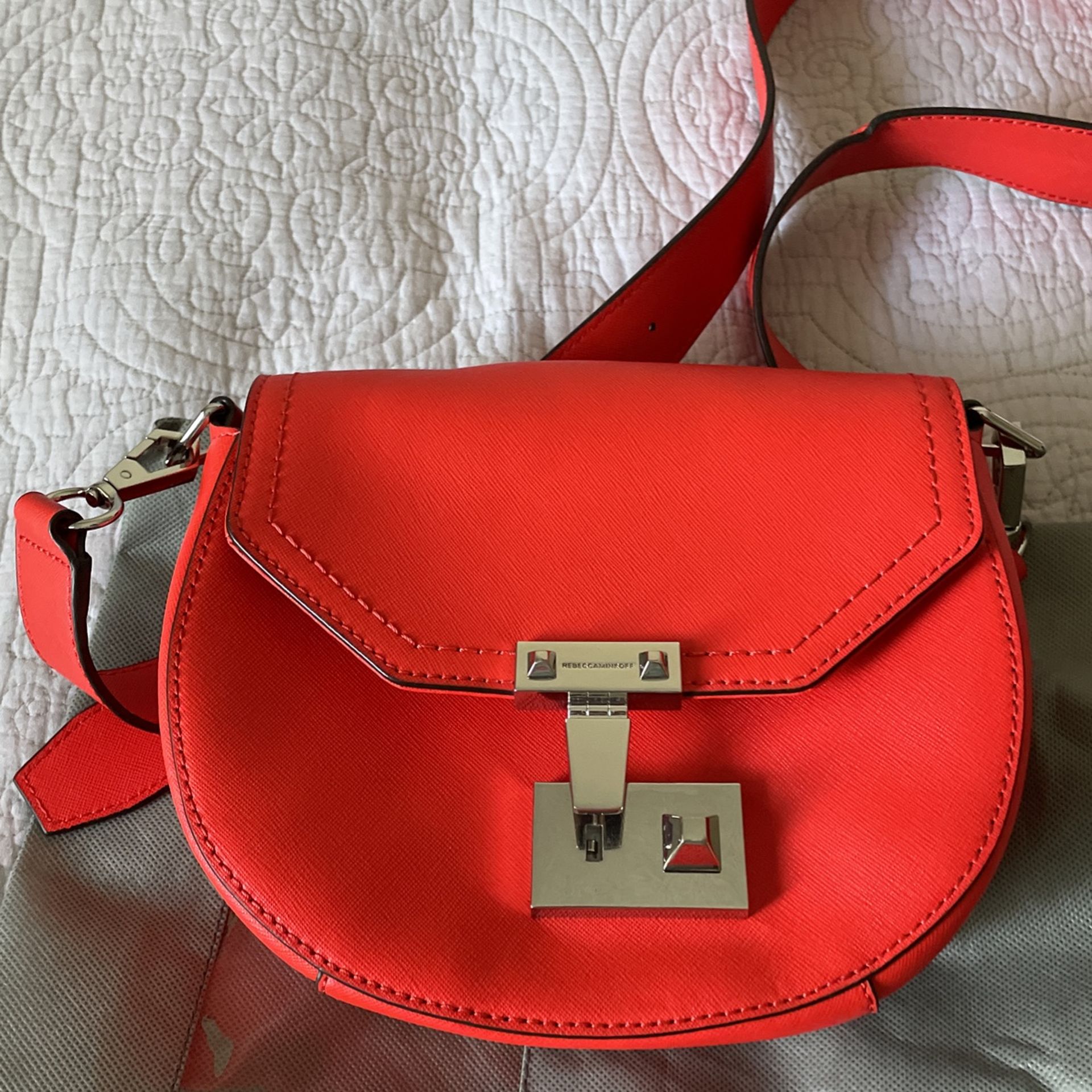Rebecca Mink off Orange Cross Body Purse