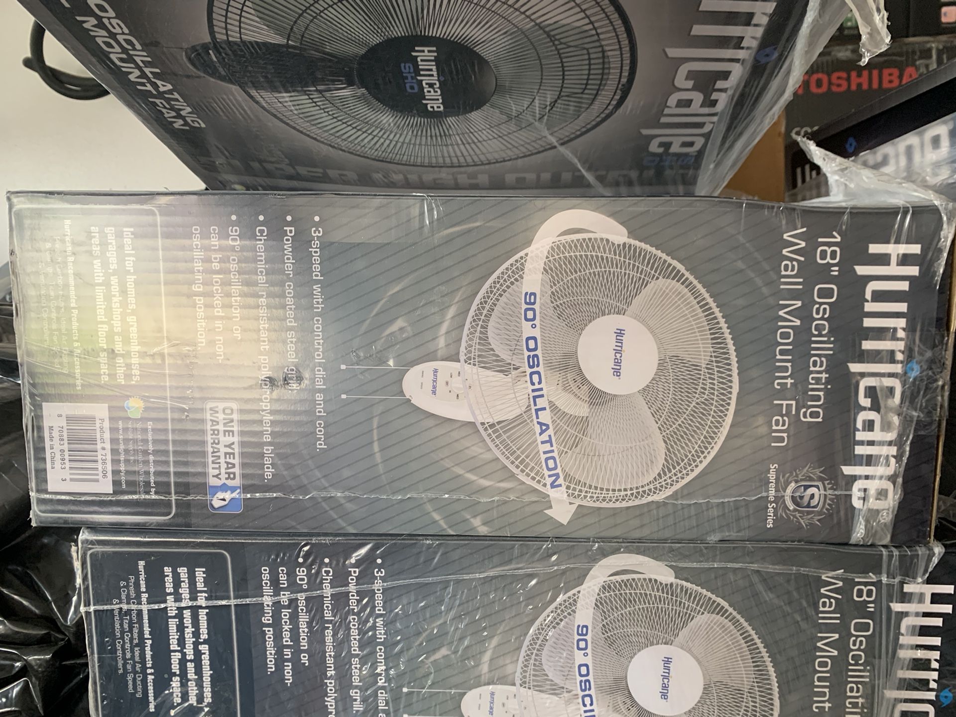 Hurricane Oscillating Wall Mount Fan