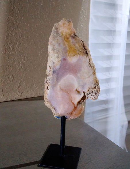 Pink 
Amethyst Crystal gemstone Slab - 5.5" high and × 3" wide