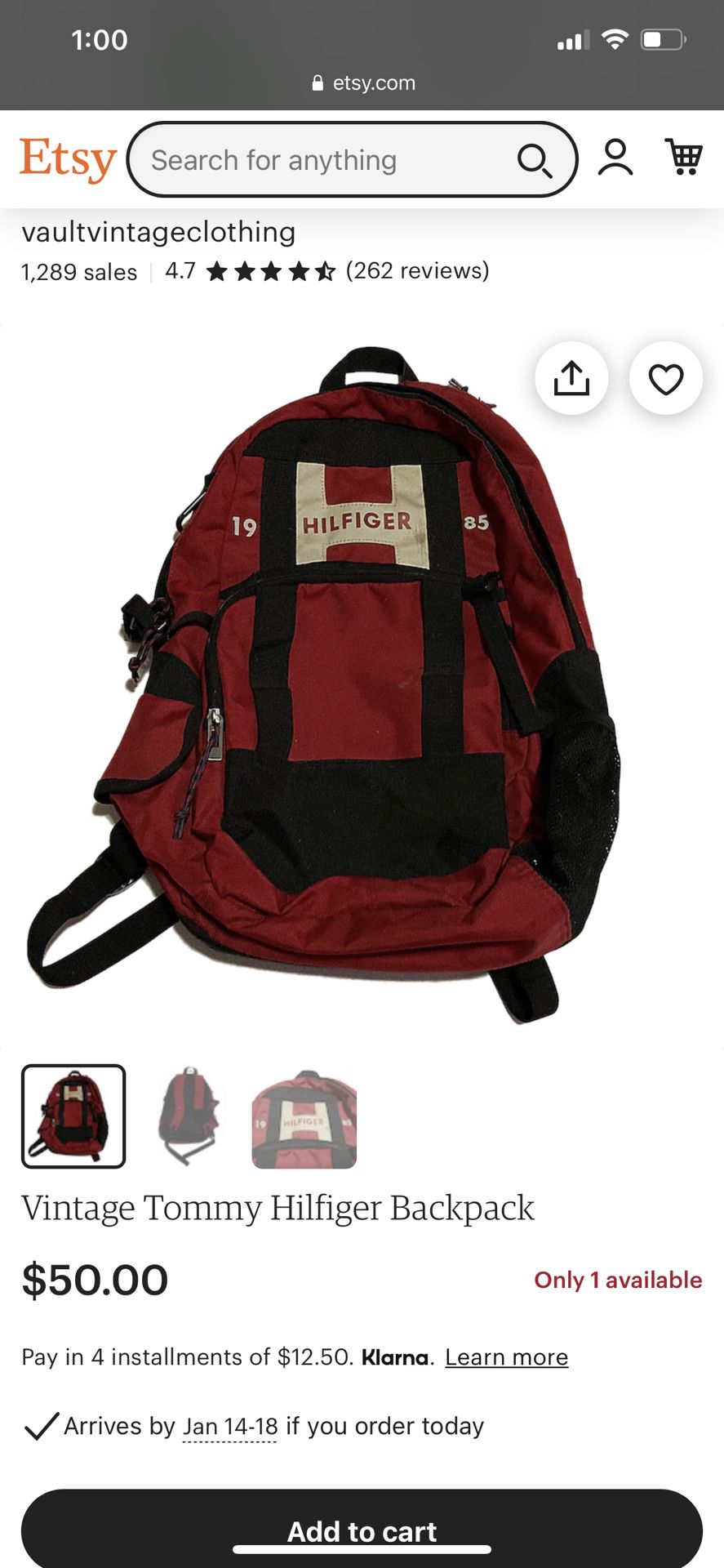 Vintage Tommy Hilfiger Backpack