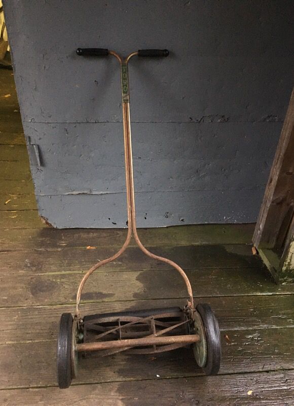 Antique Toro push mower, works