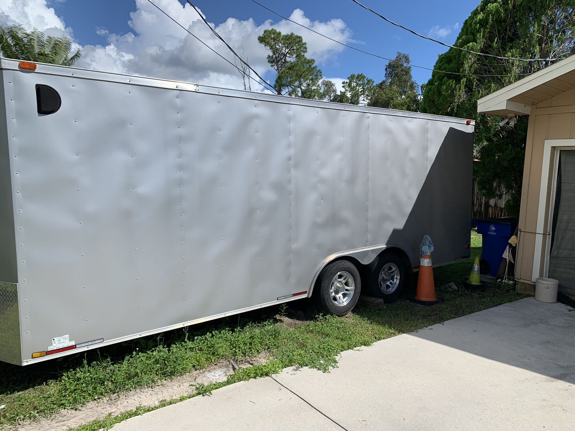 Enclosed trailer great for hauling cars motorcycles or precious cargo 8000 or best offer comes with upgraded tires and rims as well as two otheo other