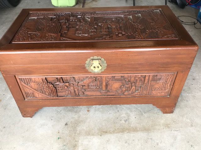 Ornate Hand Carved Blanket Chest (George Zee & Co.)