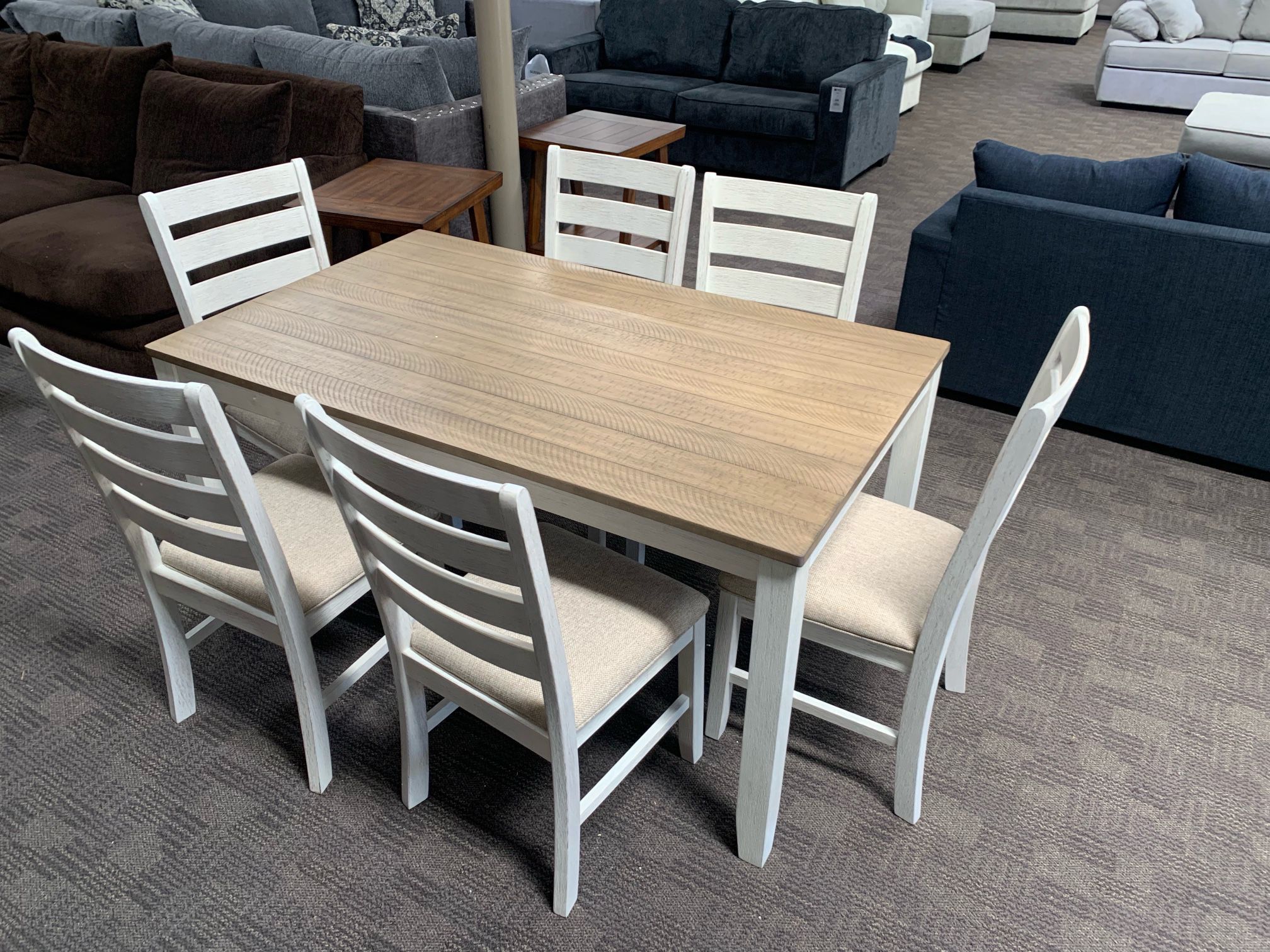New White Dining Kitchen Table Set 