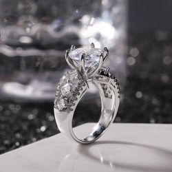 Beautiful Hollow Luxury CZ Silver Wedding/Promise Ring for Women, K787
 
   Thumbnail
