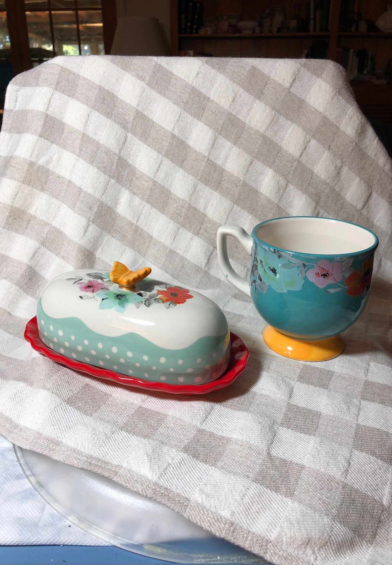Pioneer Woman Butter Dish and Mug