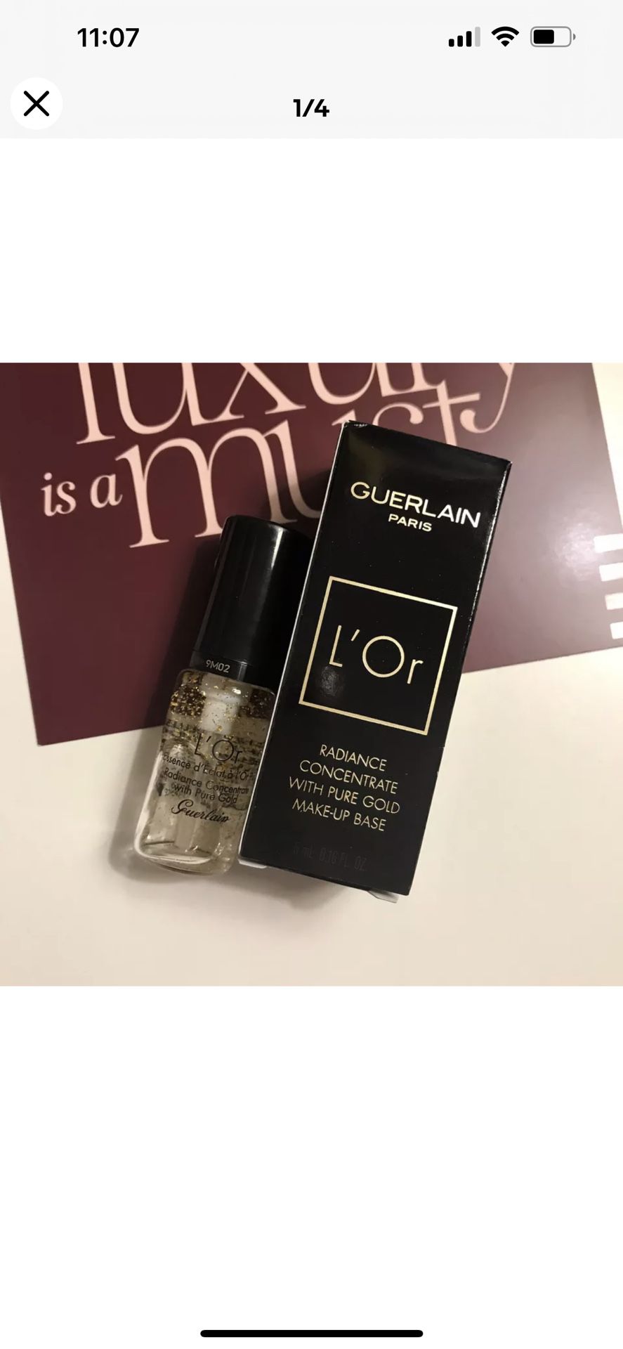 GUERLAIN L'Or Radiance Primer with Pure Gold .16oz Dlx Travel Size - NEW in Box!