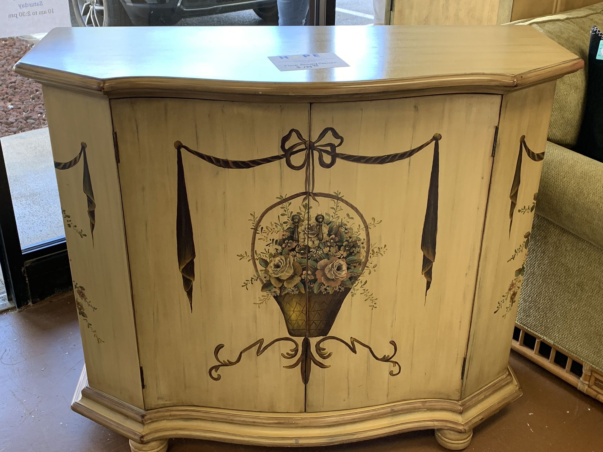 Floral Painted Cabinet