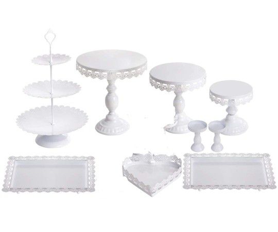 Wedding And Party  Cake Stand And Pastry Trays 9pcs