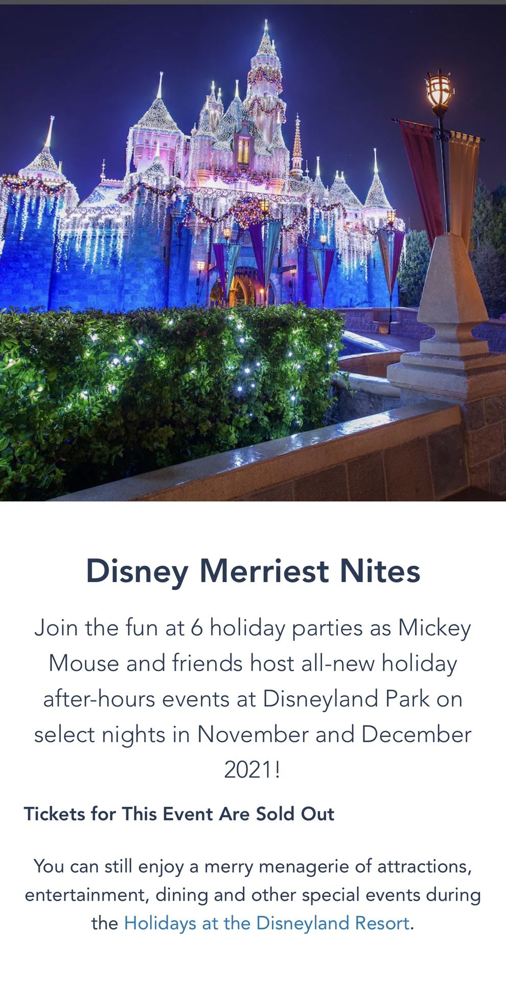 Disneyland Merriest Nights - SOLD OUT EVENT!