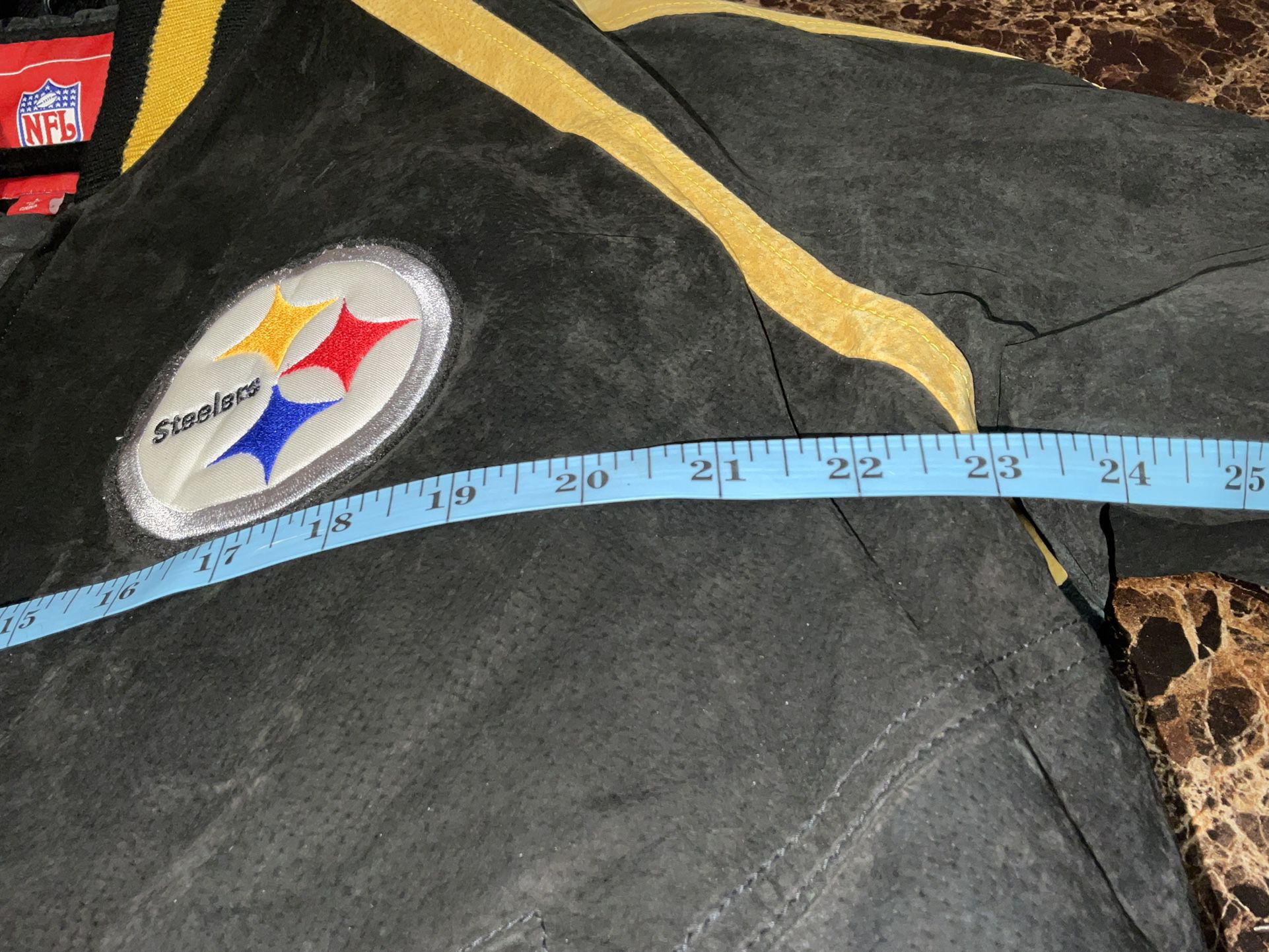 Pittsburgh Steelers Suede Leather Heavy Jacket Zip Front Large NEW New no tag  (10+ Steeler items in stock, can combine shipping)