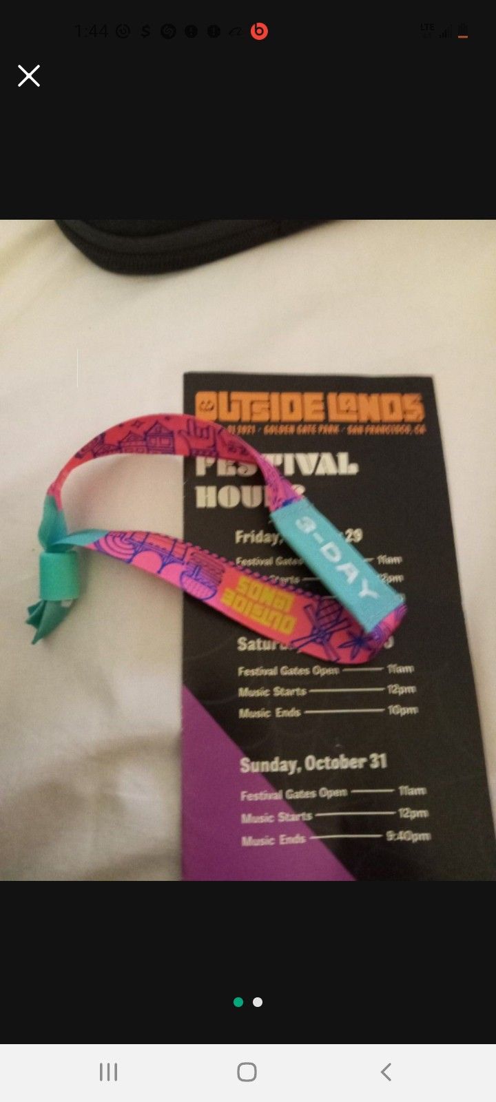 Outside Lands 3day Pass!!!