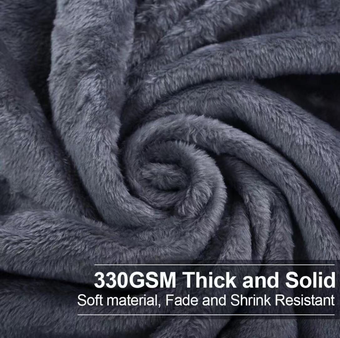 EASELAND Soft Queen Size Blanket All Season Warm Microplush Lightweight Thermal Fleece Blankets for Couch Bed Sofa,90x90 Inches,Dark Gray