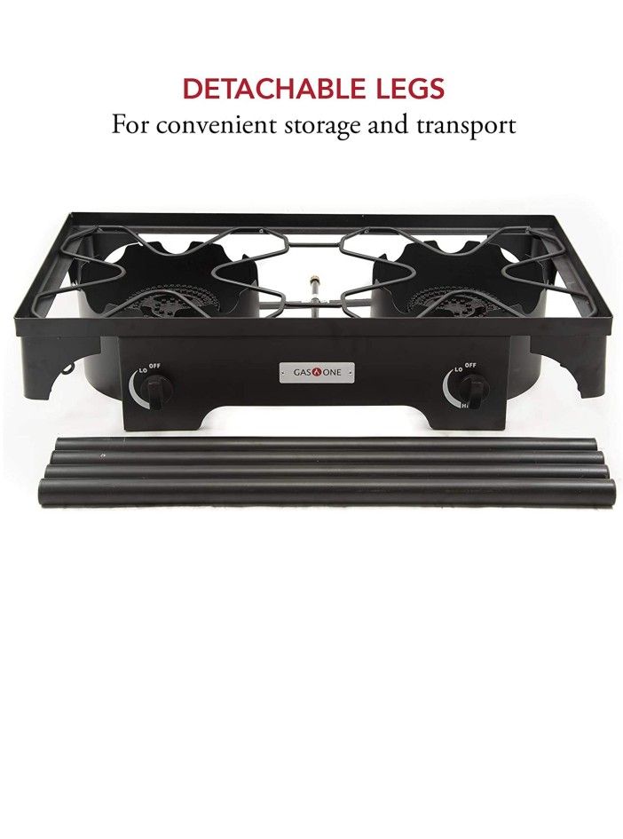 Portable Double Burner Propane High Pressure Outdoor Cooker Steel New