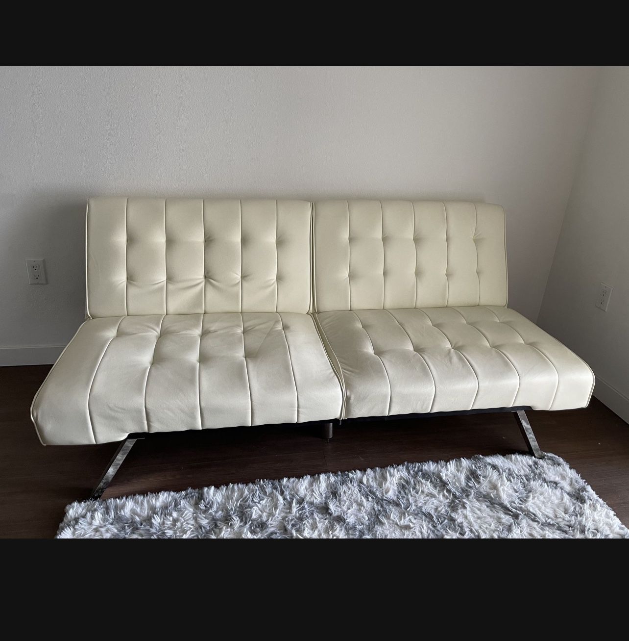 Leather Foldable Futon Sofa Bed