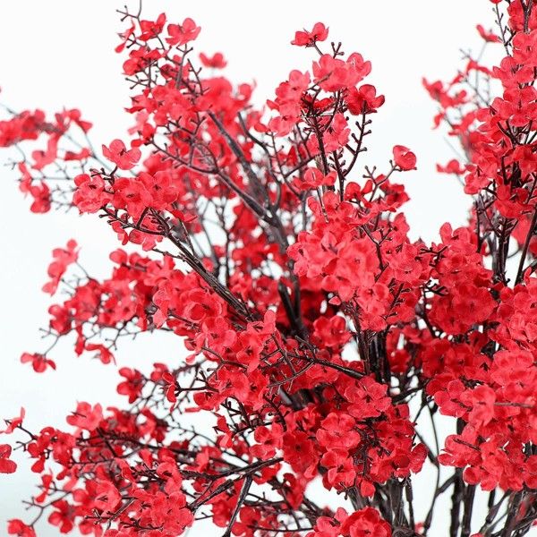 Cloth Artificial Flowers 6 Bundle European, Color: Red-6pcs