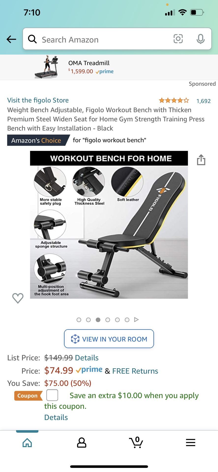 Weight Bench Adjustable, Figolo Workout Bench with Thicken Premium Steel Widen Seat for Home Gym Strength Training Press Bench with Easy Installation