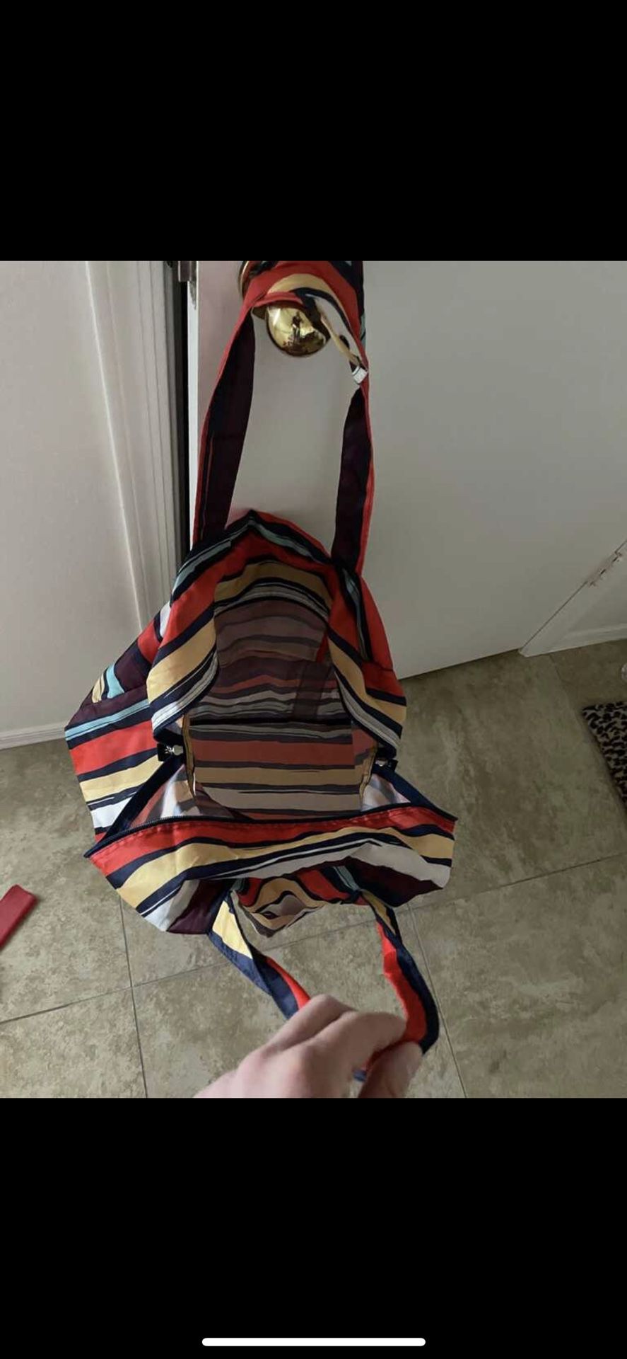 Reisenthel Sunner rainbow colorful lightweight bag that folds up 