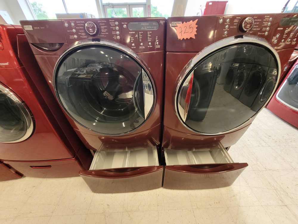 Kenmore Front Load Washer And Electric Dryer Set With Pedestal Used In Good Condition With 90day's Warranty 