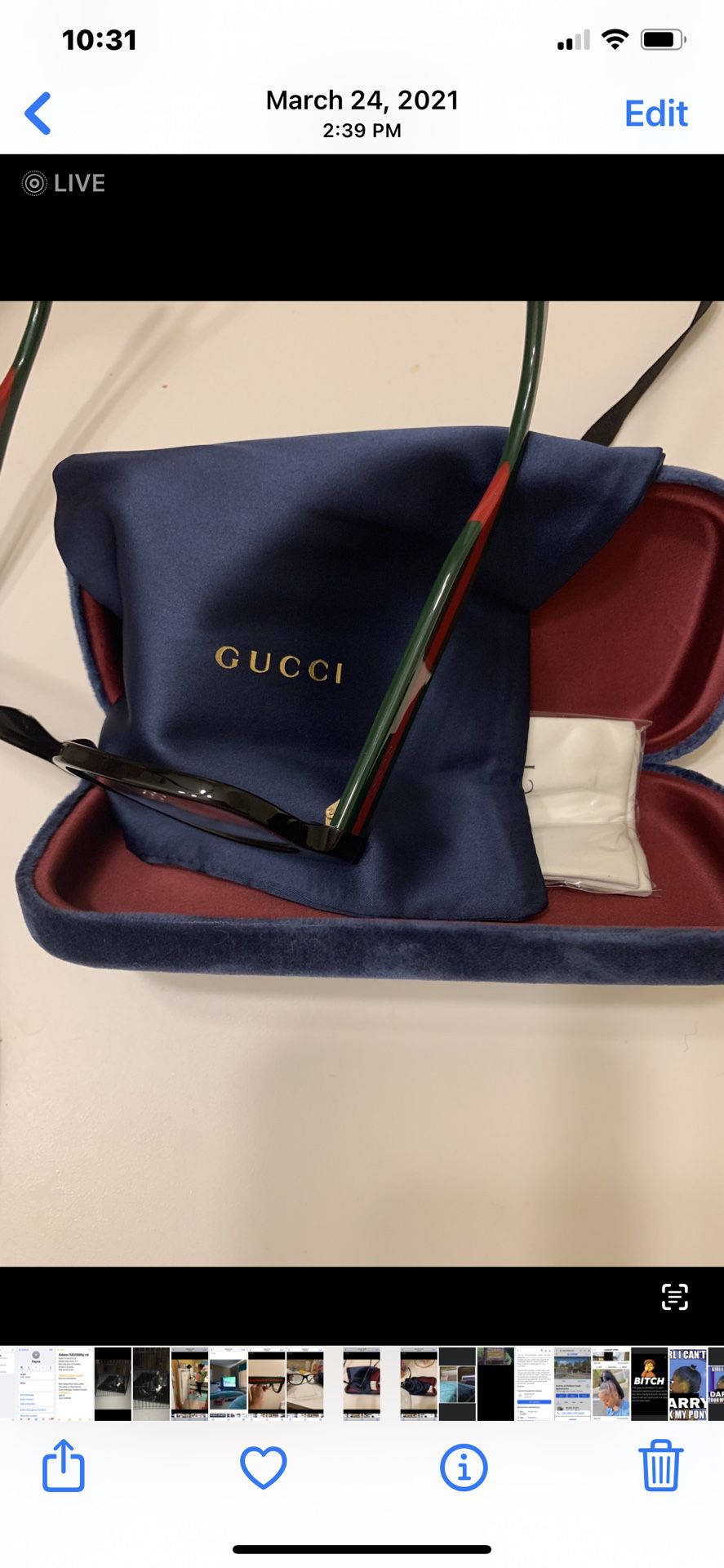 Gucci Glasses Authentic  $250