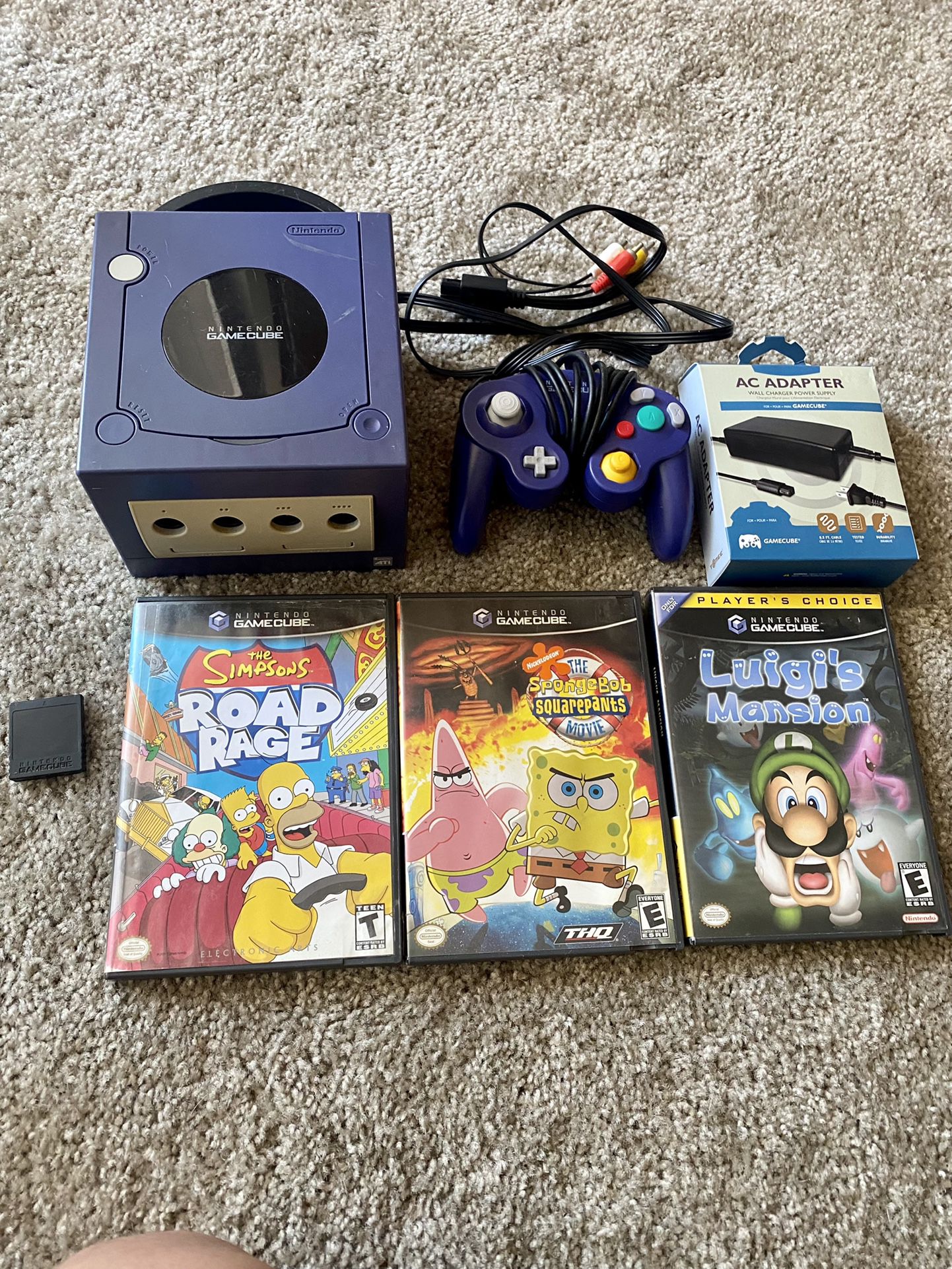 Nintendo GameCube With 3 Games And Memory Card