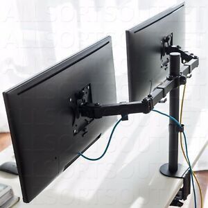 New in box Universal 10 to 24 inches dual computer screen monitor holder stand clamp mount