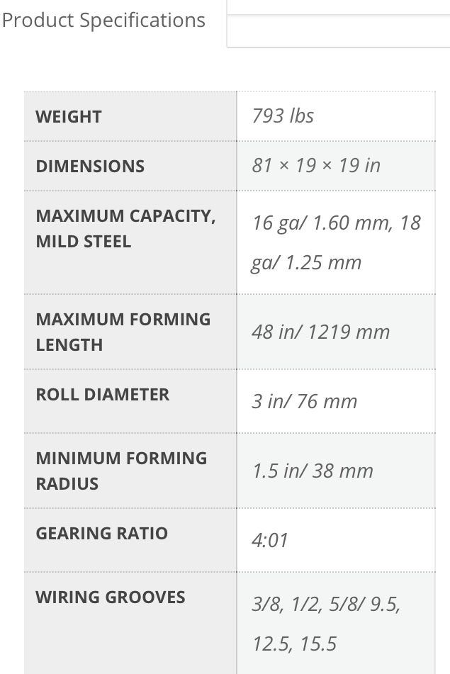 Manual Roll Bending Machine