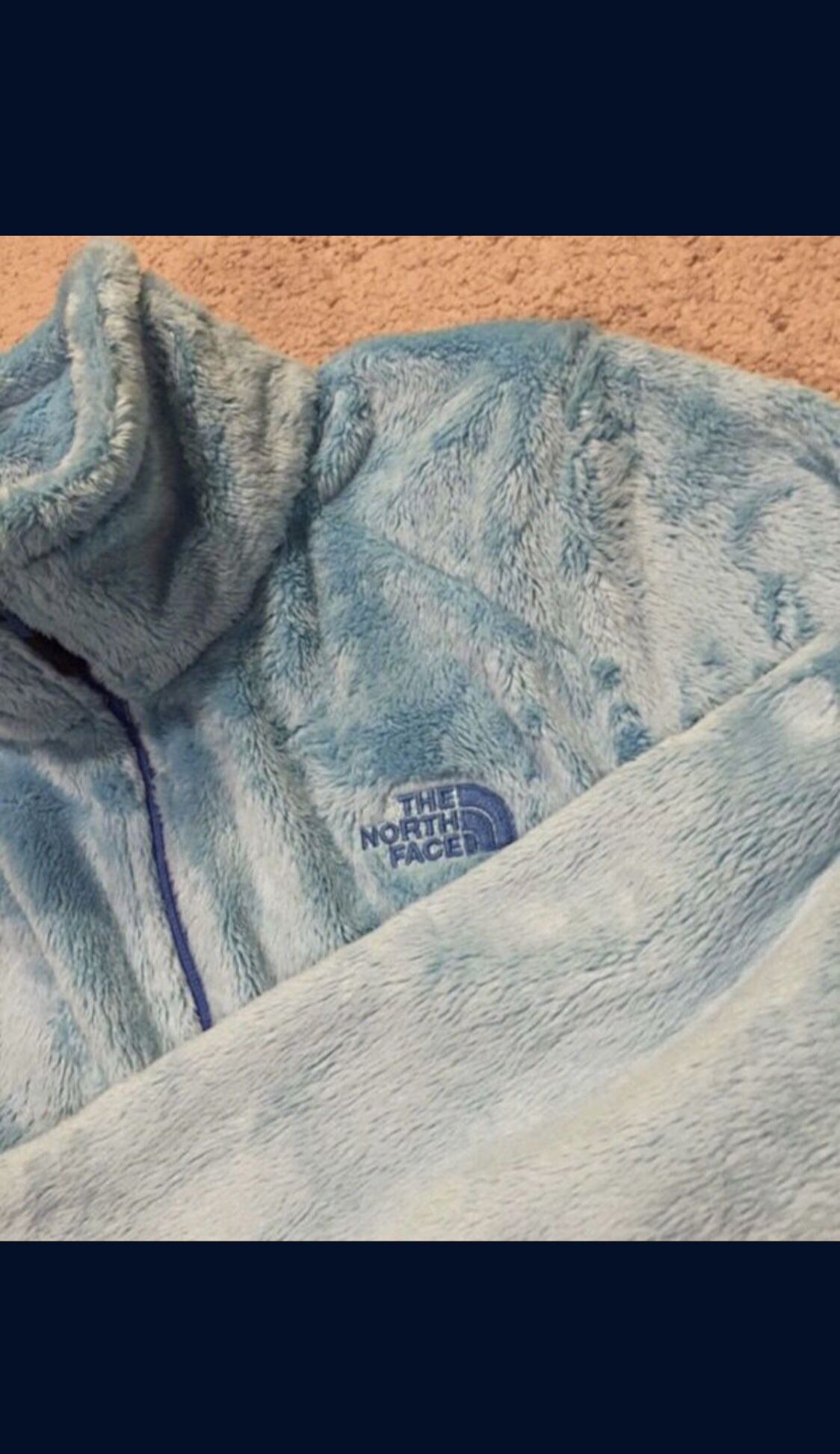 North Face / Soft Cozy Fuzzy Fleece Sweatshirt Jacket Coat / SIZE: Women's X-Large / Brand New w/o Tags! / Baby Blue Dream