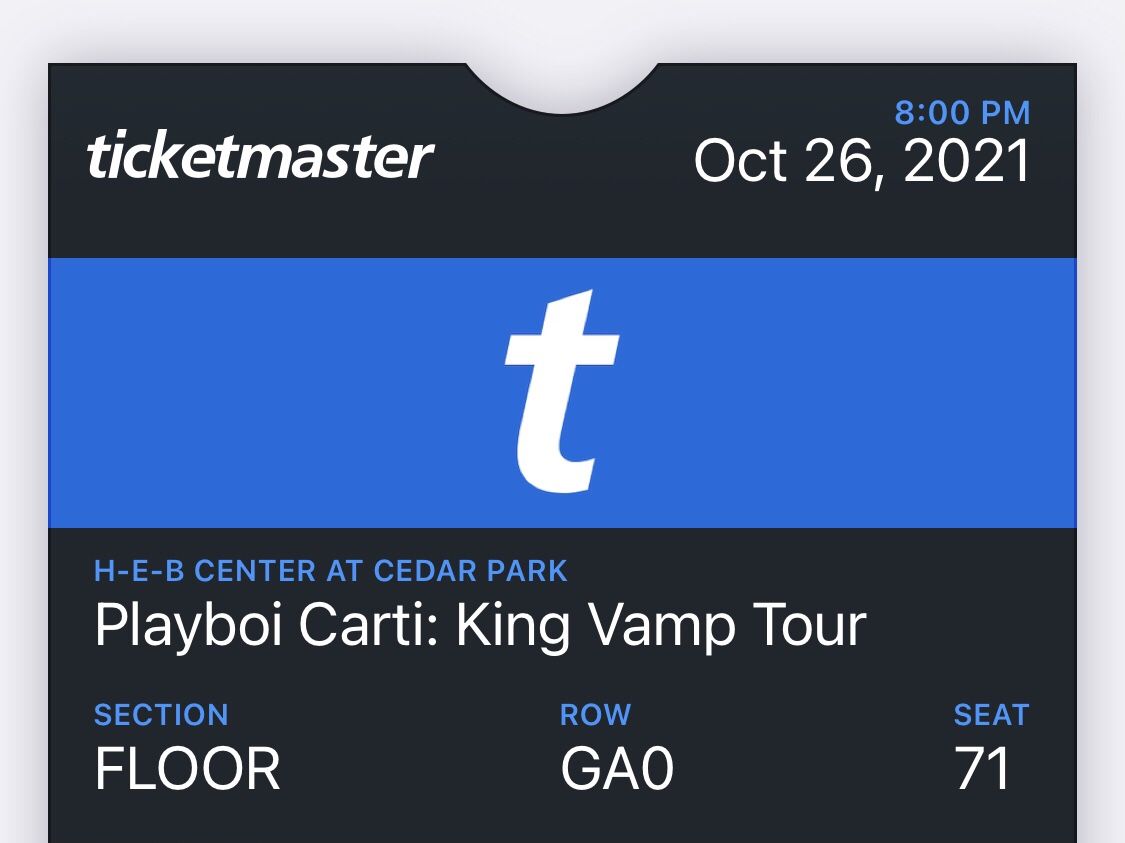 Playboi Carti Sold Out GA Pit Ticket!