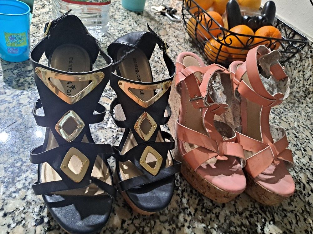 ***ALL SHOES MUST GO** BEST OFFERS WILL ACCEPT***Shoes Wedges HEELS And Boots Size 8-9
