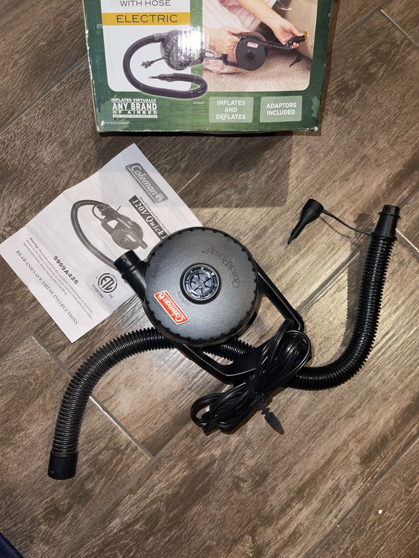 Coleman Electric Quick pump With Hose