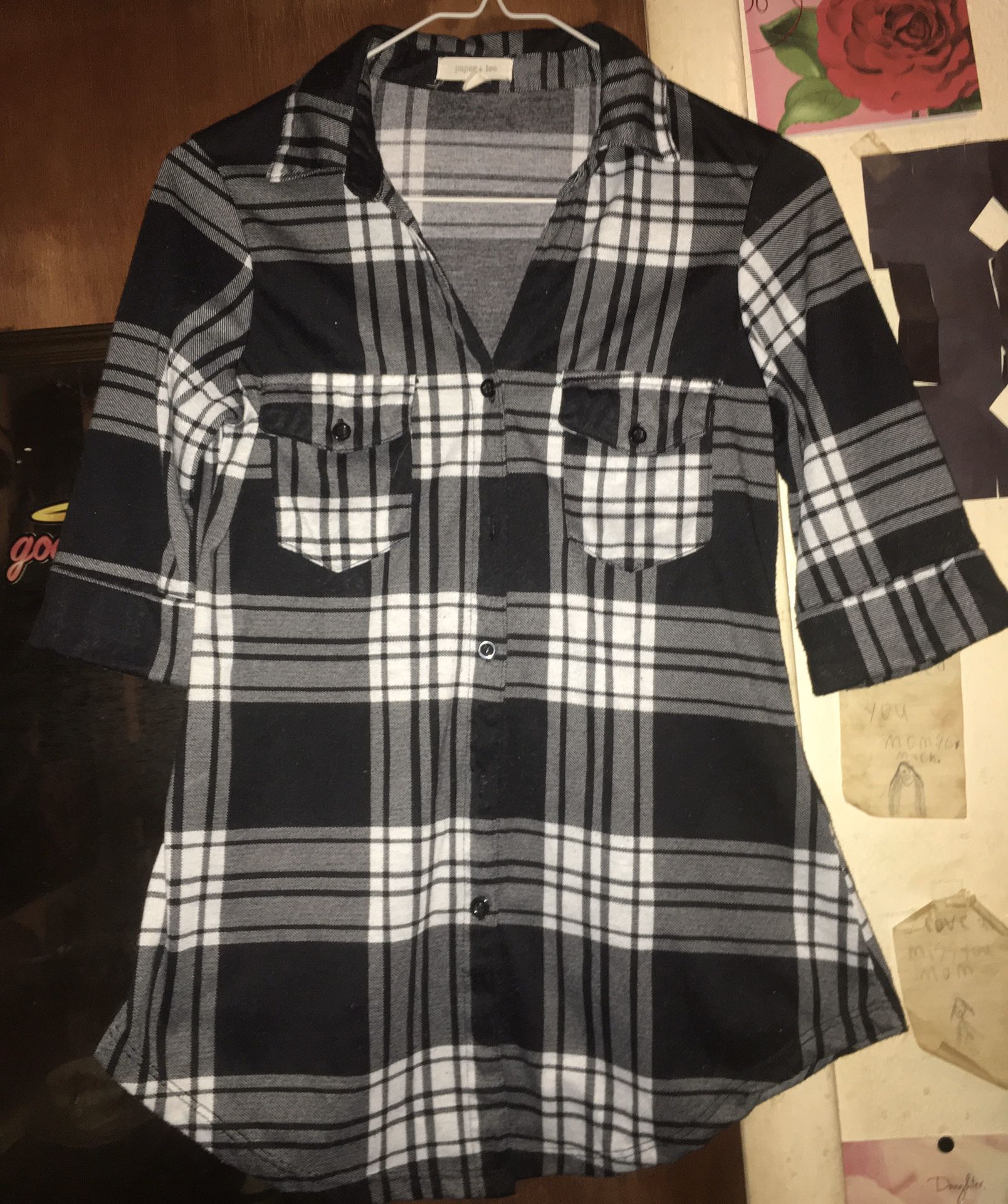 Women’s size medium plaid shirt
