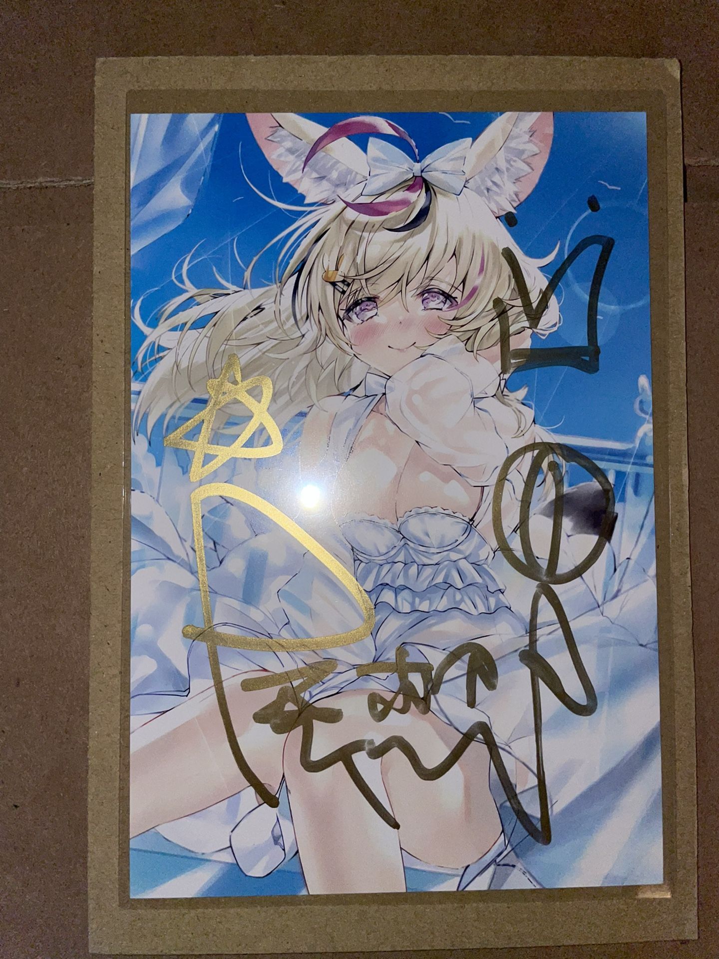 Official Hololive Omaru Polka Hand Signed Postcard