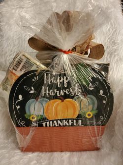 Happy HARVEST Thanksgiving Fall/AUTUMN THEMED Gift Basket  Thumbnail