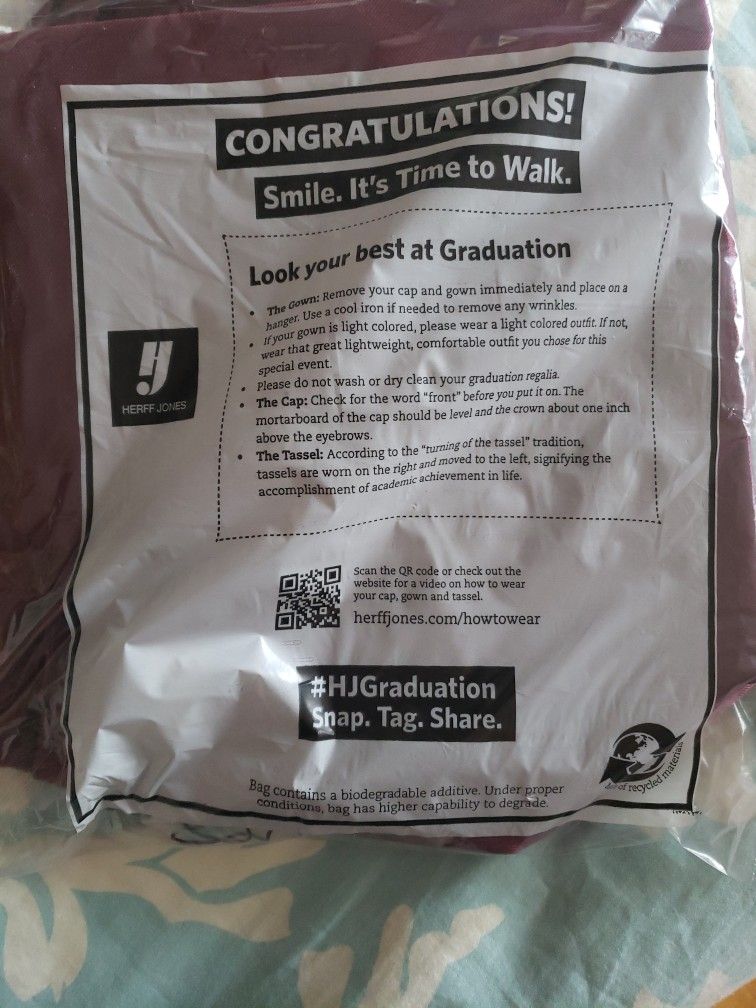 Brand NEW graduation gown burgundy
