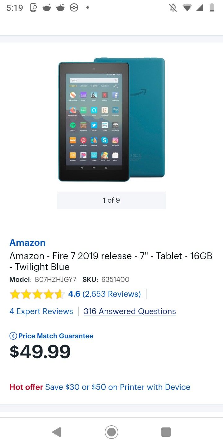 Amazon fire 7 tablet