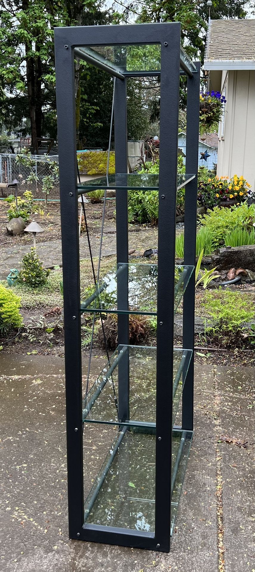 Steel Bookcase w/ Glass Shelves