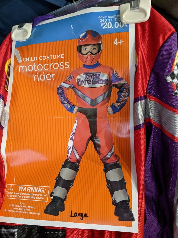 Motocross Rider Child Costume. Halloween.
