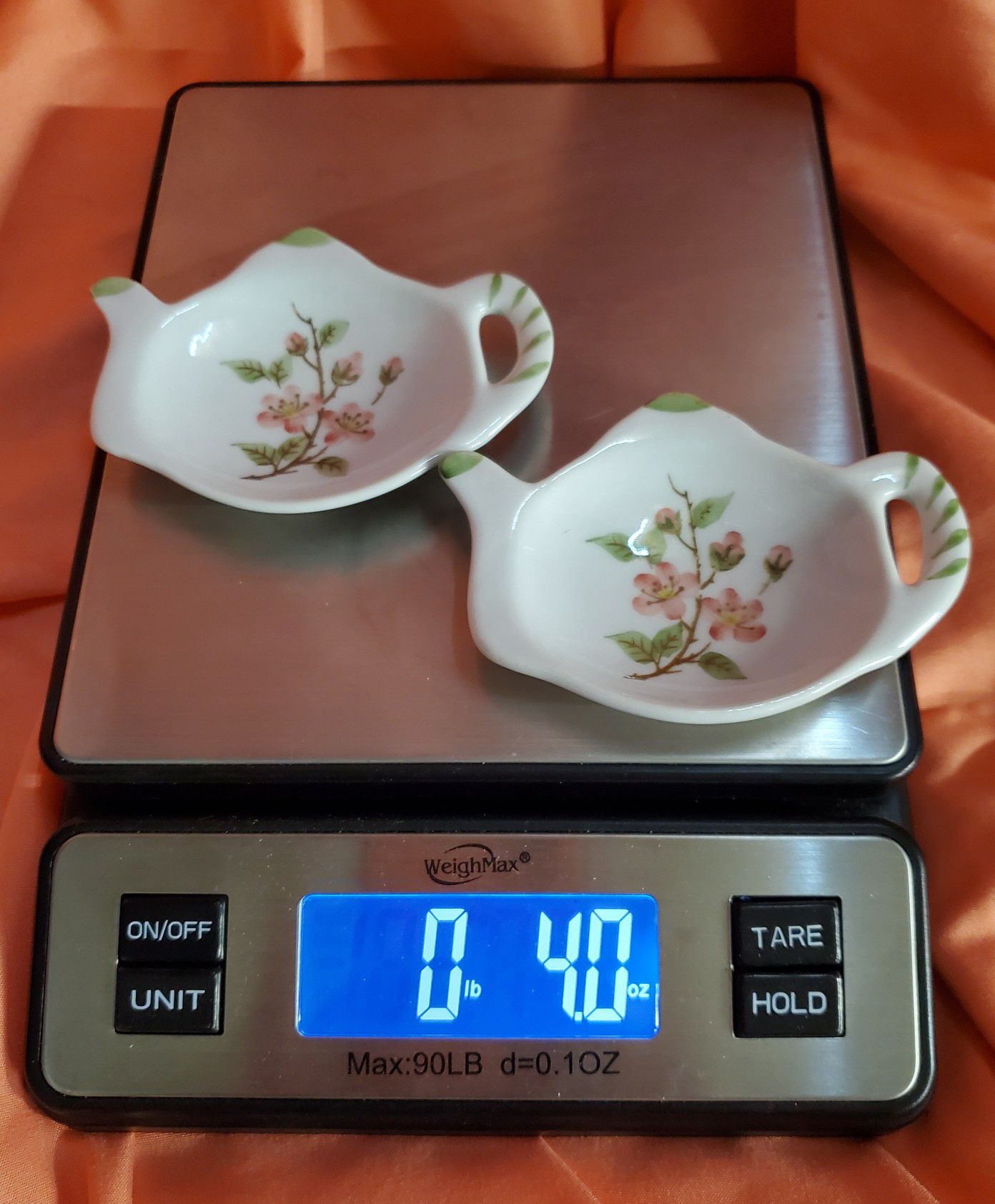 Pair of Handpainted w/ Floral Pattern Tea Kettle Spoon Rests