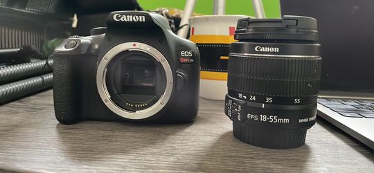 Canon T6 With 55mm Lense, 3 Batteries, Dual Charger Thumbnail