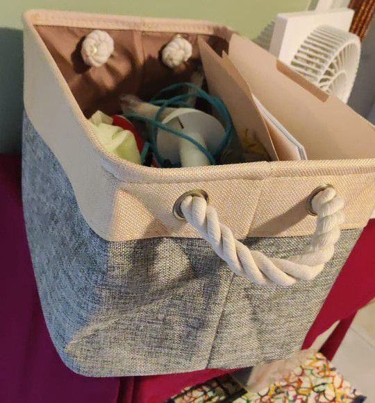 Fabric Basket Storage Room Organizer 15"X11"