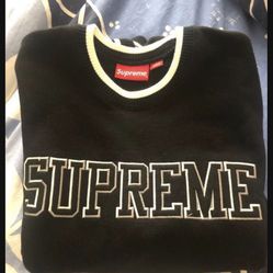 Supreme SS17 Felt Shadow Crewneck Black sweater Thumbnail