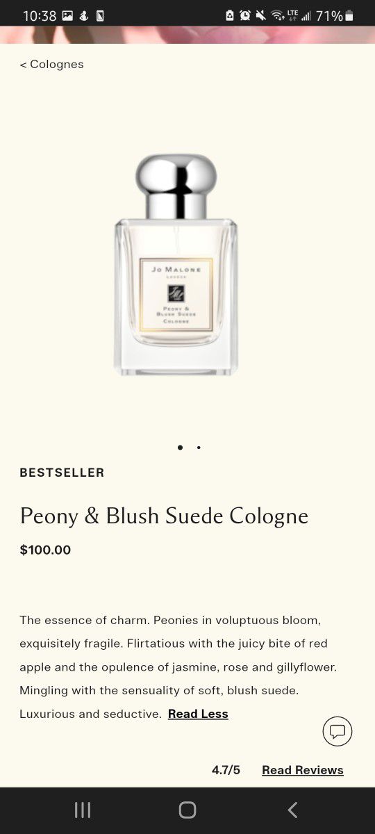 Unopened Jo Malone Peony & Blush 50ml Perfume