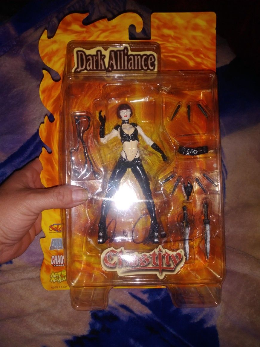 Dark Alliance Chastity Signed Action Figure