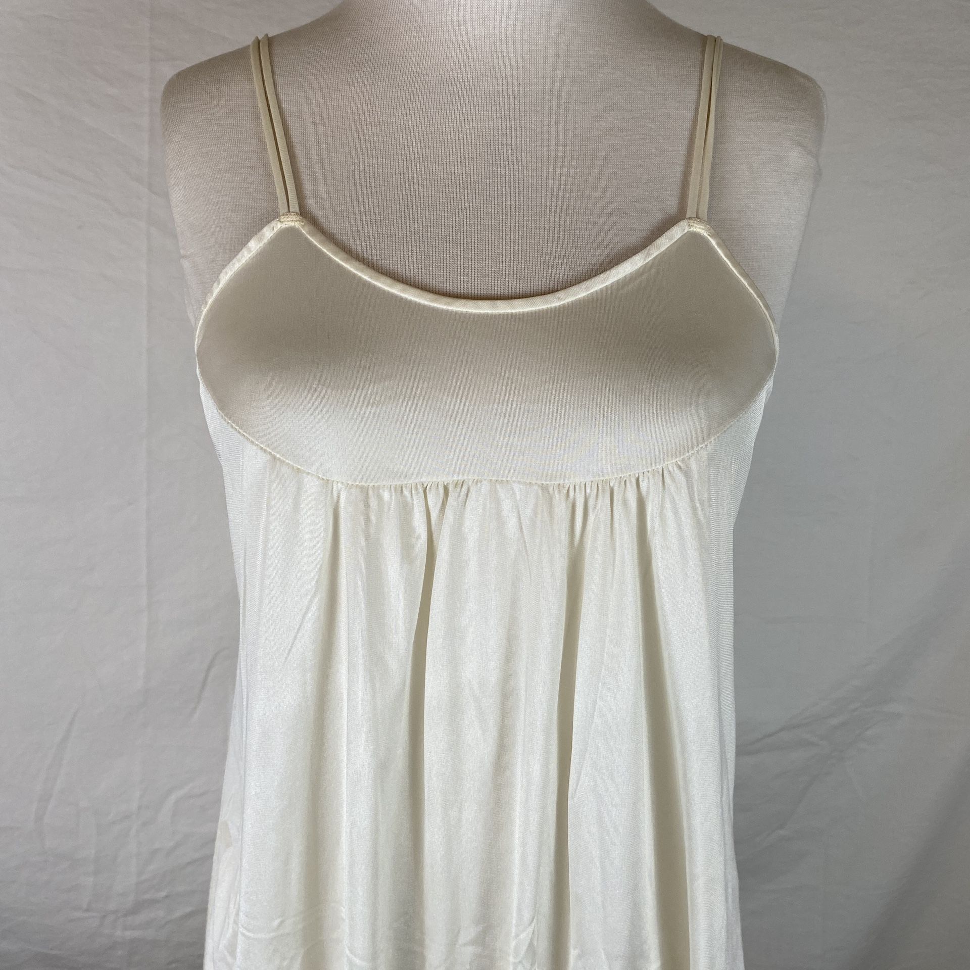 Vintage 70s Montgomery Ward Slip Nightgown Dress Floral Lace USA Made Sz S